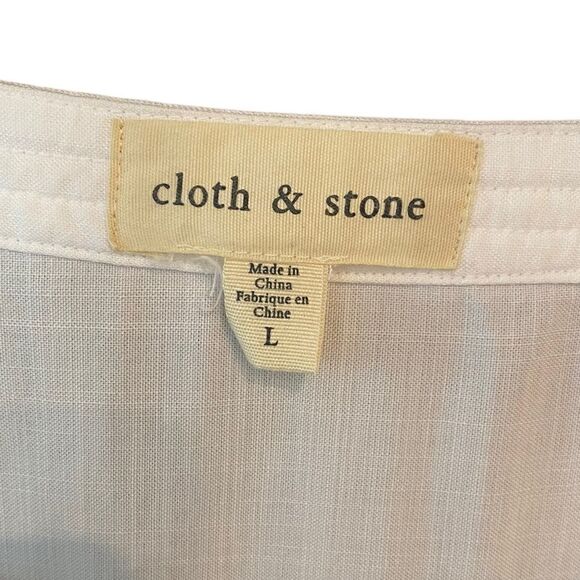 Cloth & Stone Sz M White BOHO Cotton Flowy Relaxed Music Festival Hippie Top - Picture 5 of 7